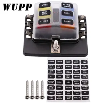 

WUPP 6 Way Blade Fuse Box Holder with LED Warning Light Kit for Car Boat Marine Trike 12V 24V