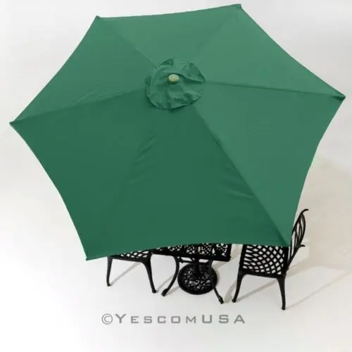 9 Ft Patio Umbrella Replacement Canopy 6 Rib Green Outdoor Market 9 Ft Patio Umbrella Replacement Canopy
