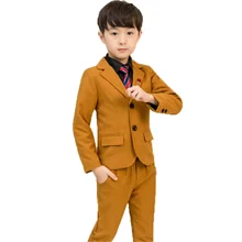 Цветок для маленьких мальчиков Свадебный костюм детский Блейзер штаны 2 шт. Костюмы набор для маленьких мальчиков вечерние фортепианных выступлений одежда для церемоний L7