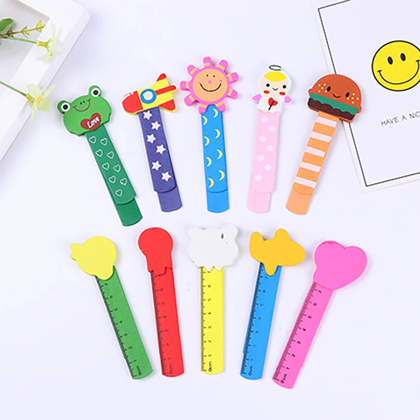 

Lovely Cartoon Bookmarks With Scale Marker Colorful Cute Animals School Stationery Child Gifts Office Supplies Wooden Bookmark