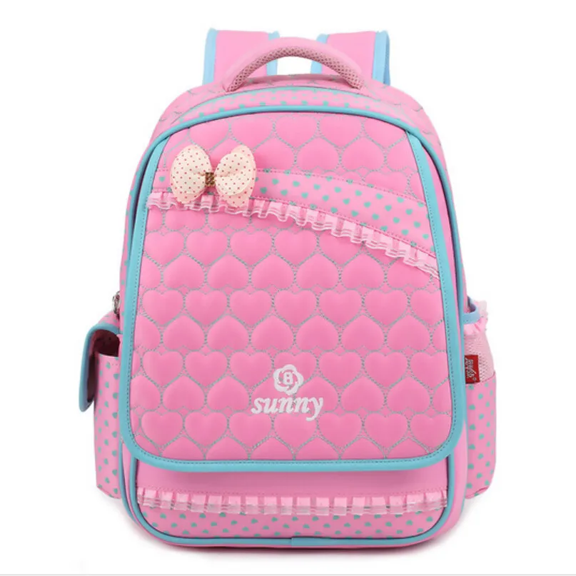

Cute girl school backpack korean style girls book bags pink bow shoulder bags schoolbag waterproof elementary school backpacks