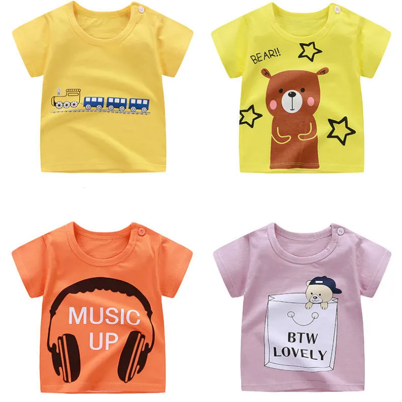 

Summer Boys & Girls T-shirts Cotton Animal Short-sleeved T-shirts Printing Children's Cartoons Children's Clothing