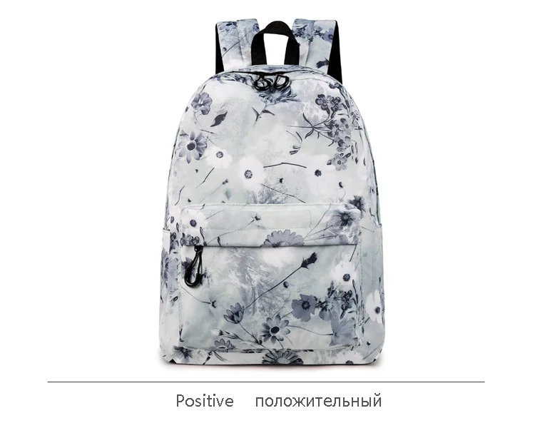 WINNER Women Backpack Chinese Ink And Wash Painting Lotus Flower Backpack Teenage Girls School Bag Travel Mochila Escolar (1)