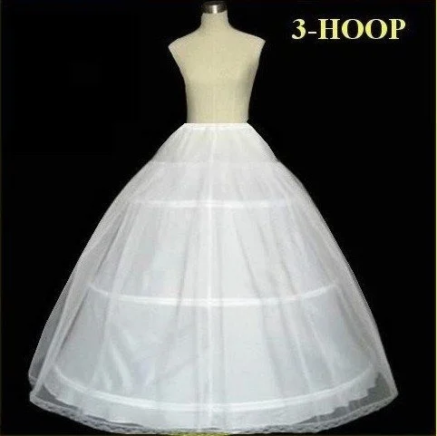 

Plus size In Stock Hot Sale 3 Hoop Ball Gown Bone Full Crinoline Petticoats For Wedding Dress Wedding Skirt Accessories Slip