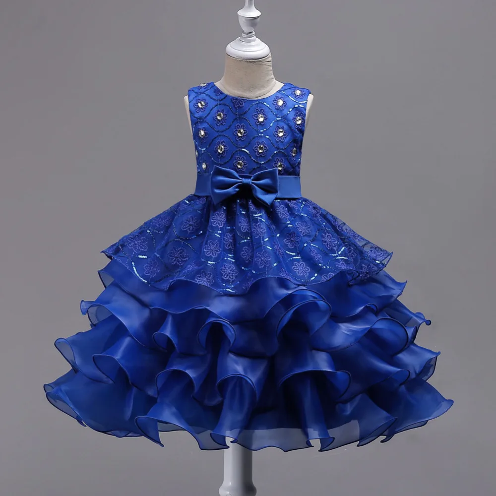

Girls Dress Summer 2018 New Girls Princess Dress for Wedding Kids Layered Dresses For Baby Girls Children Party Clothes
