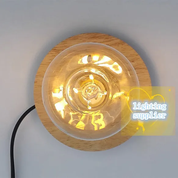 ЕС Plug винтажные Ретро Настольная лампа 12 см База 90-240 В E26/27loft светлого дерева