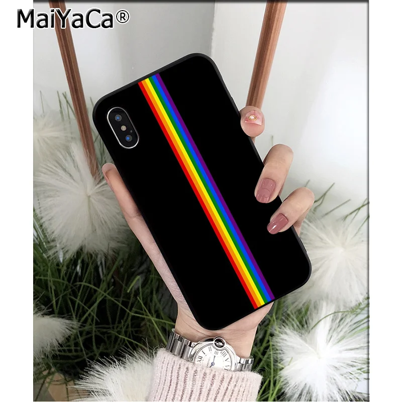 MaiYaCa LGBT Радужный ТПУ мягкий черный чехол для телефона чехол для Apple iPhone 8 7 6 6S Plus X XS MAX 5 5S SE XR чехол