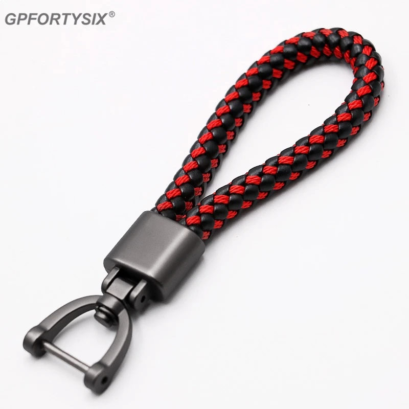 

Retro Car Key Rings Hand Woven Leather 360 Degree Rotating Horseshoe Buckle Car Keychain Keyring For Audi BMW Benz Mazda Toyota