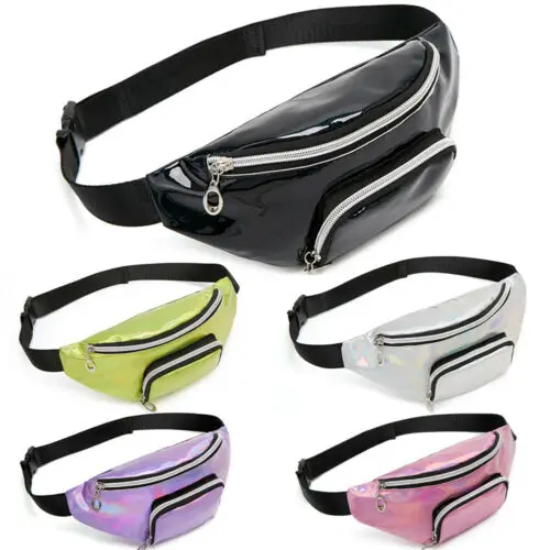 Women Shiny Waist Fanny Bag Belt Pack Chest Shoulder Small Money Purse | Багаж и сумки