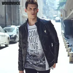 Woodvoice брендовые осенние и зимние Для мужчин s кожаная одежда новый тонкий Для мужчин Куртки Повседневное Босоножки из искусственной pu кожи