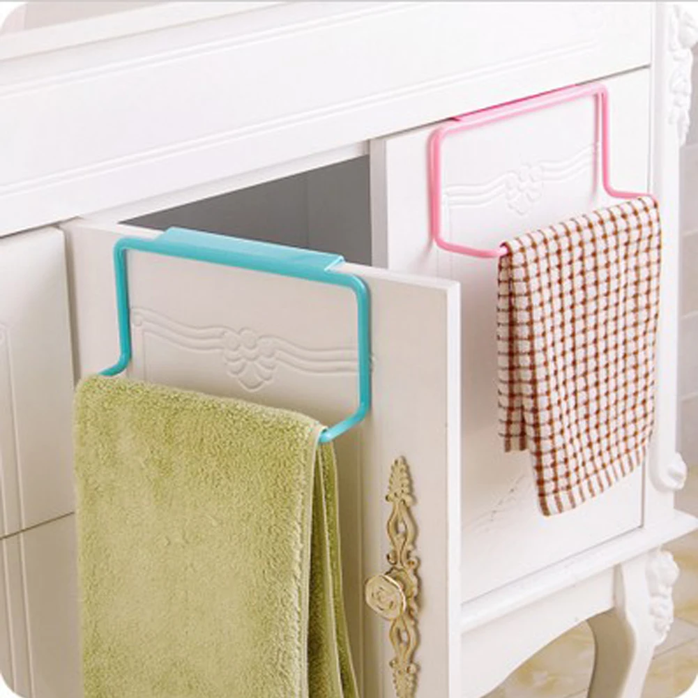 1Pc Candy Colors Over Door Tea Towel Holder Rack Rail Cupboard Hanger
