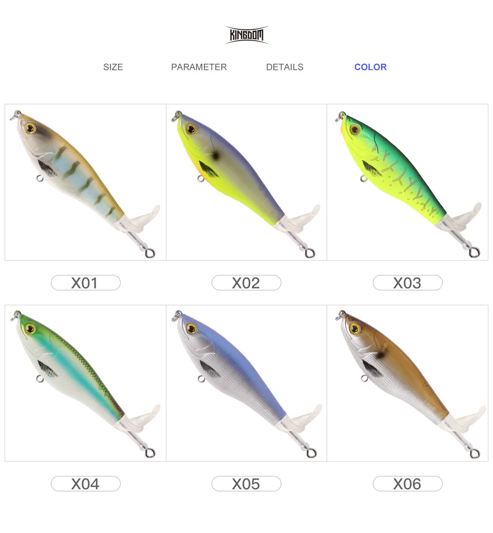 Kingdom 2019 New Whopper Plopper Fishing Lure 10cm 12cm Topwater Hard Baits Popper Soft Rotating Tail Wobblers Artificial Bait (9)