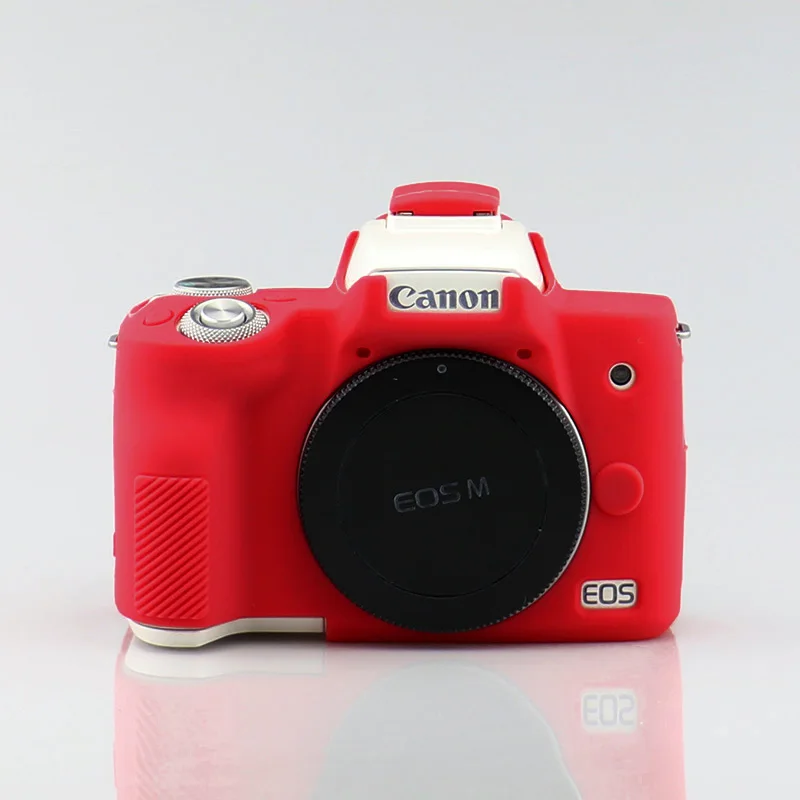 M50 Red Силиконовые Камера чехол для цифровой однообъективной зеркальной камеры Canon EOS R 1300D T6 M50 5D II III IV 5D3 5D4 4000D T100 800D T7i 6D II 6D2 80D 200D 250D SL2 SL3 750D - Цвет: M50 Red