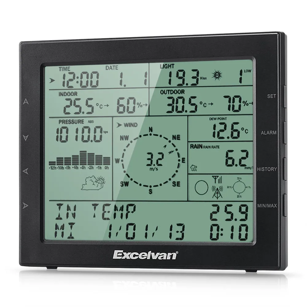 Excelvan Professional Wireless Weather Station with Internet upload plus UV and Light Index11
