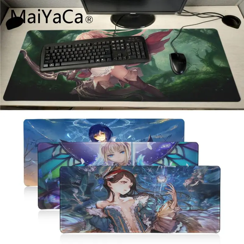 

Maiyaca Card Game Shadowverse Anime Girls Anti-Slip Rubber Computermats Locking Edge gaming Mousepad Mat Keyboard Mat Table Pad