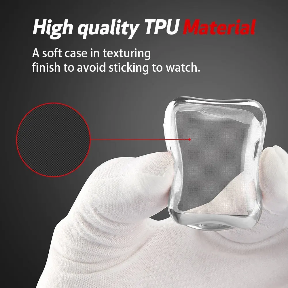 

JANSIN Soft and slim Case for Apple Watch 38mm 42mm iwatch TPU Protective Cover for Apple watch case Series 3 Series 2
