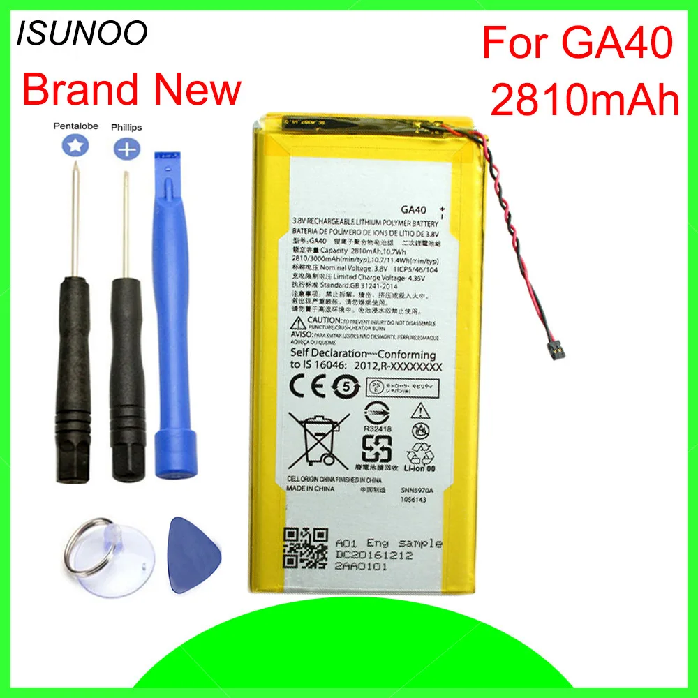 ISUNOO 2810mAh GA40 Phone Battery For Motorola Moto G4 PLus Replacement With Repair Tools | Мобильные телефоны и