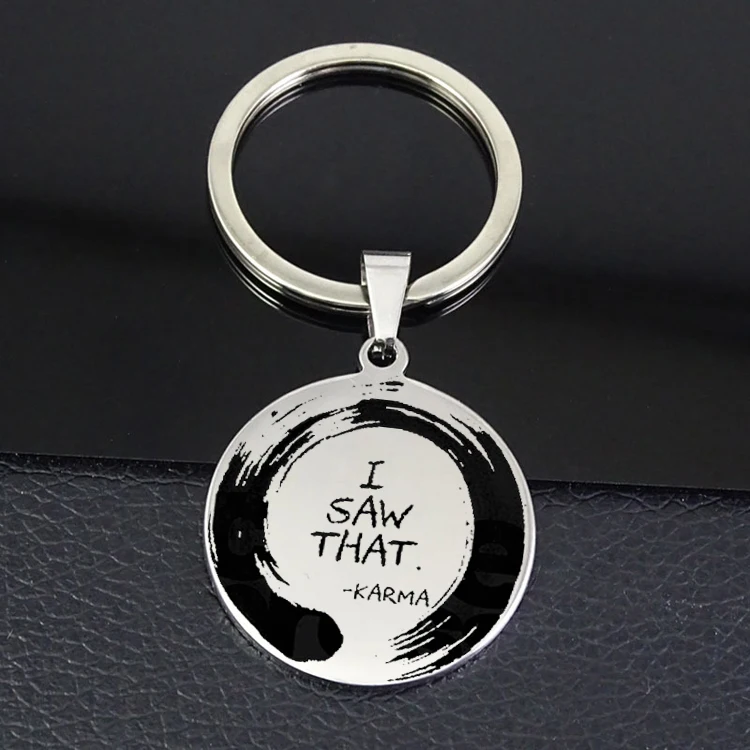 Брелок с надписью I SAW THAT Circle Charm Karma брелок ювелирный для мужчин и женщин YP6963