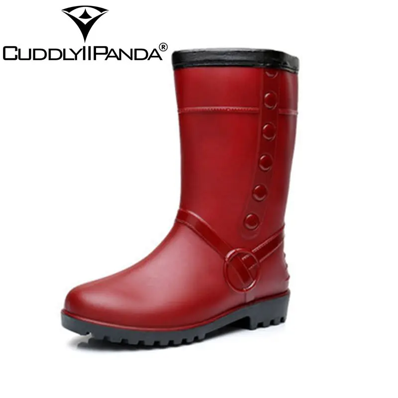 Cuddlyiipanda Brand Thicken Waterproof Warm Rain Boots Waterproof