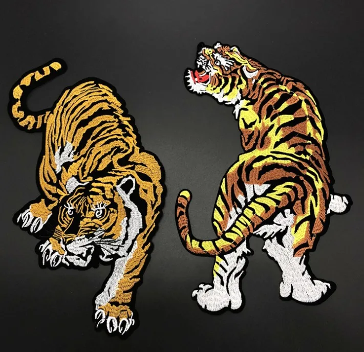 

1Pcs Big Tiger Embroidered Clothing Patches For clothes Patch Applique Patchwork Cotton Fabric New Year Gifts