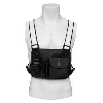 

Lixada Men Outdoor Radio Chest Harness Bag Pouch Holster Military Bag Hunting Tactical Vest Rig