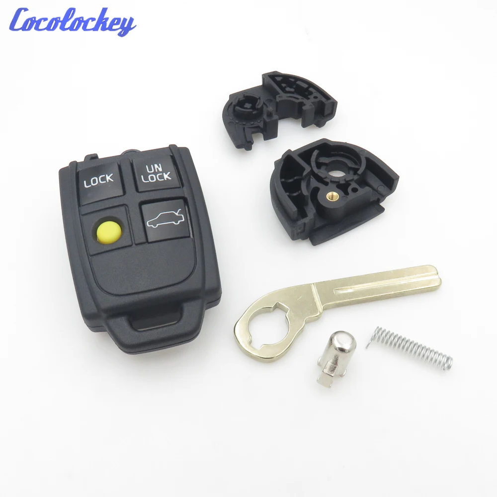 Cocolockey балванки для ключей пульт дистанционного ключа оболочки корпуса Fob 4 кнопки для VOLVO S40 V40 C70 S60 S80