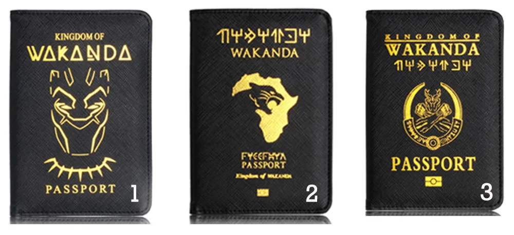 VM Мода поцелуй унисекс Wakanda Rfid Блокировка паспорт комплект из искусственной кожи Многофункциональный паспорт случае держатель карты путешествий Essential