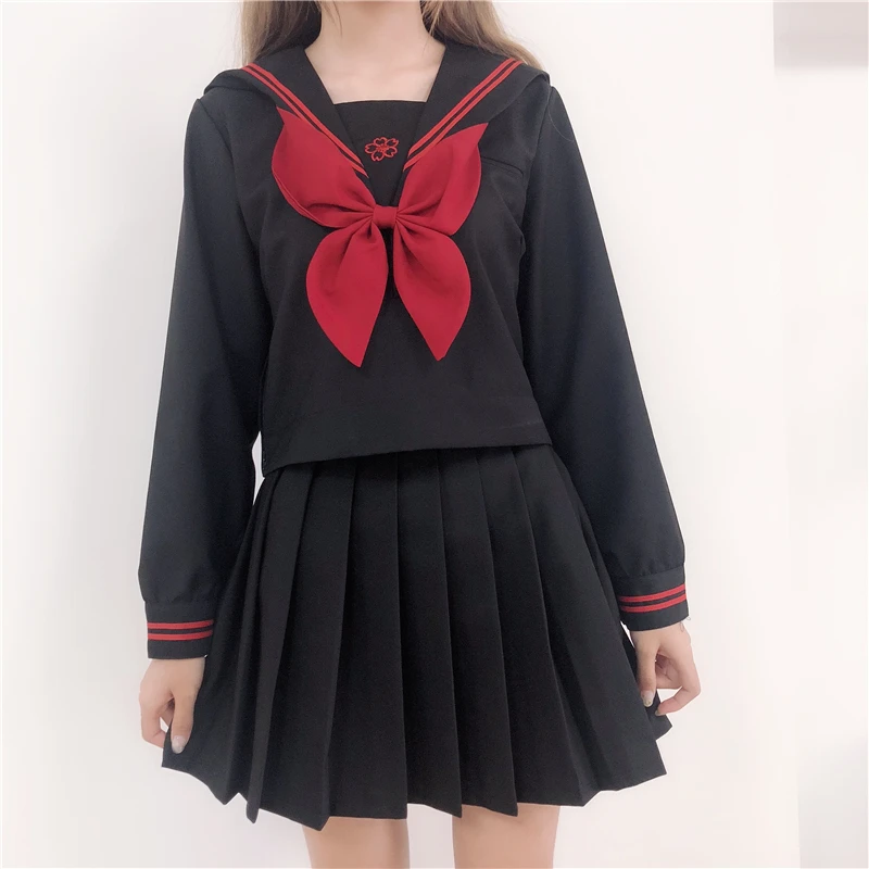 Японская форма jk костюм моряка COS школьная одежда для женщин летние топы с короткими рукавами+ юбки школьная форма Мягкая Панк Лолита Мода