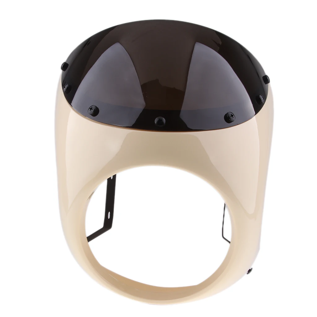 Retro Cafe Racer Style 7'' Headlight Lamp Handlebar Fairing Windshield Universal Less Turbulence Improves Stability