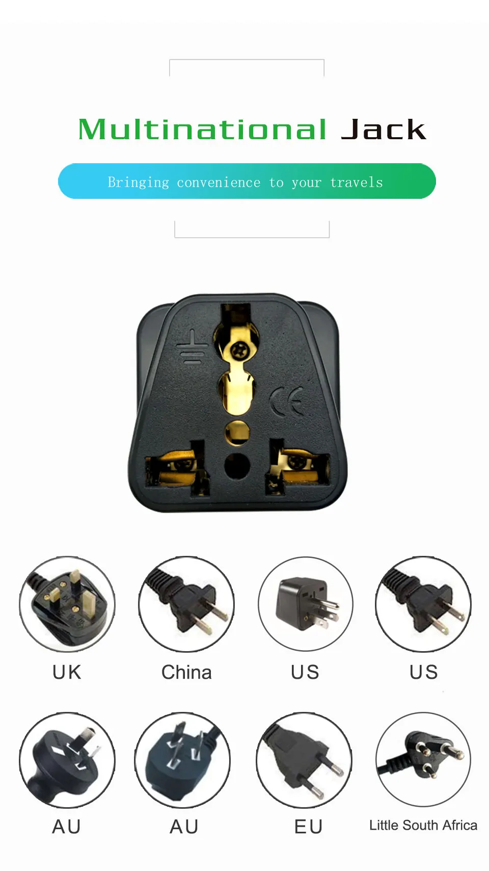 1 PC Universal EU US AU to UK Plugs Adapter EUR USA AUS to UK 3 Pin Socket Travel Adaptor Electrical Power Converter Plug (7)