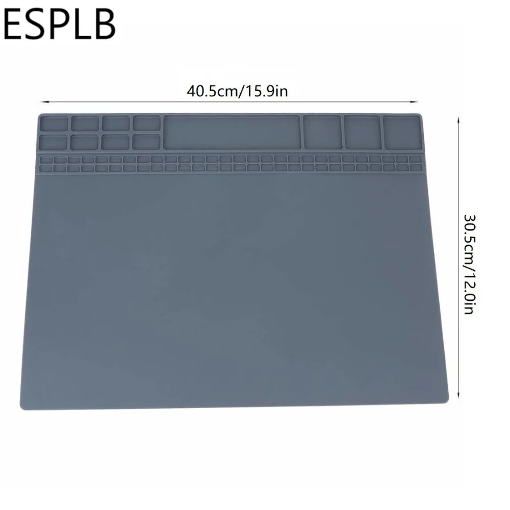 Esplb 405x305mm almofada de reparo de isolamento térmico estação de trabalho de solda esteira de solda de silício plataforma de manutenção