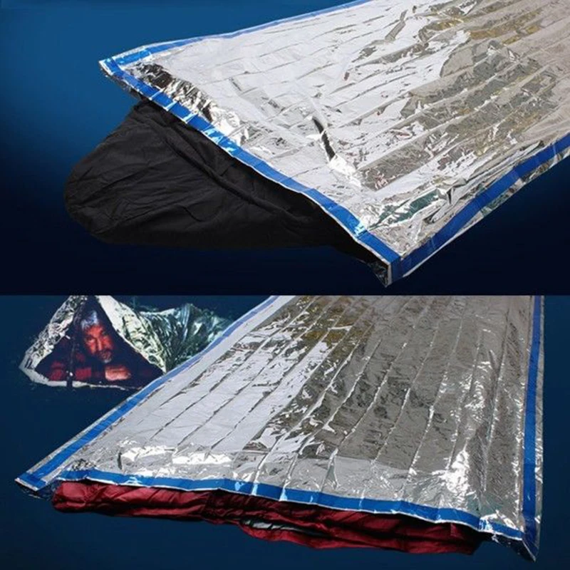 Portable Outdoor Camping Survival Rescue Thermal Emergency Sleeping Bag First Aid Blanket Waterproof Foil Rescue Blanket