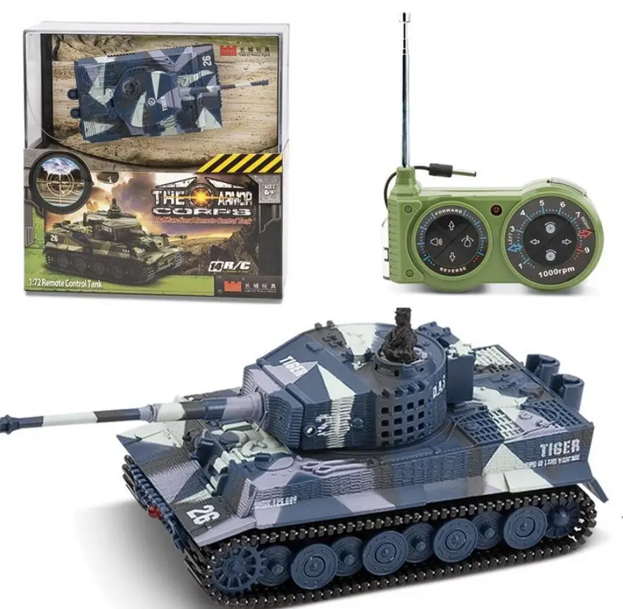 1:72 Масштаб Мини RC Светодиодный Немецкий тигр гусеничный Танк модель 2117