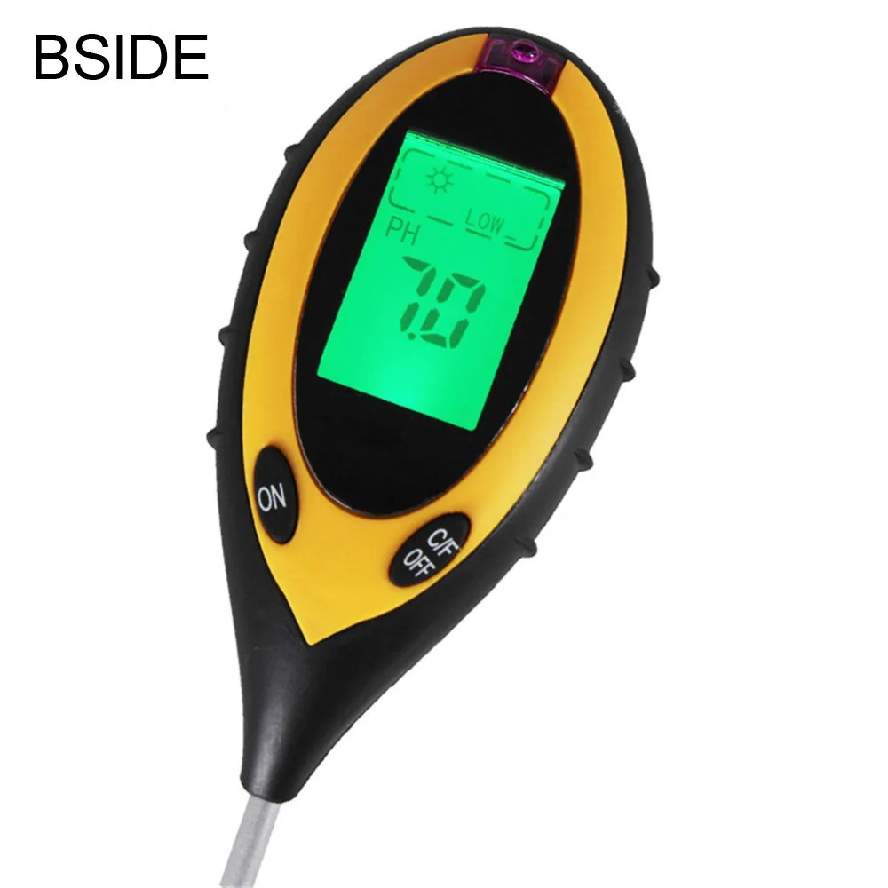 

Multi-function Soil Testing Instrument PH Tester Temperature Humidity Measuring Instrument Lighting 4-in-1 Soil PH Test Tool