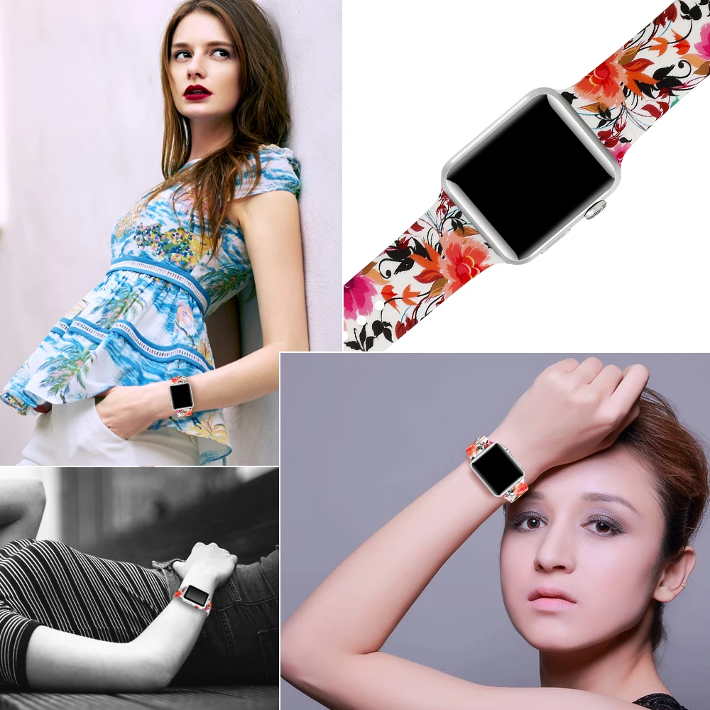 

OULUCCI Sport Silicone Strap for Apple Watch Band 42mm 38mm Iwatch Series 4/3/2/1 44mm 40mm Bracelet Strap Wrist Strap Watchband