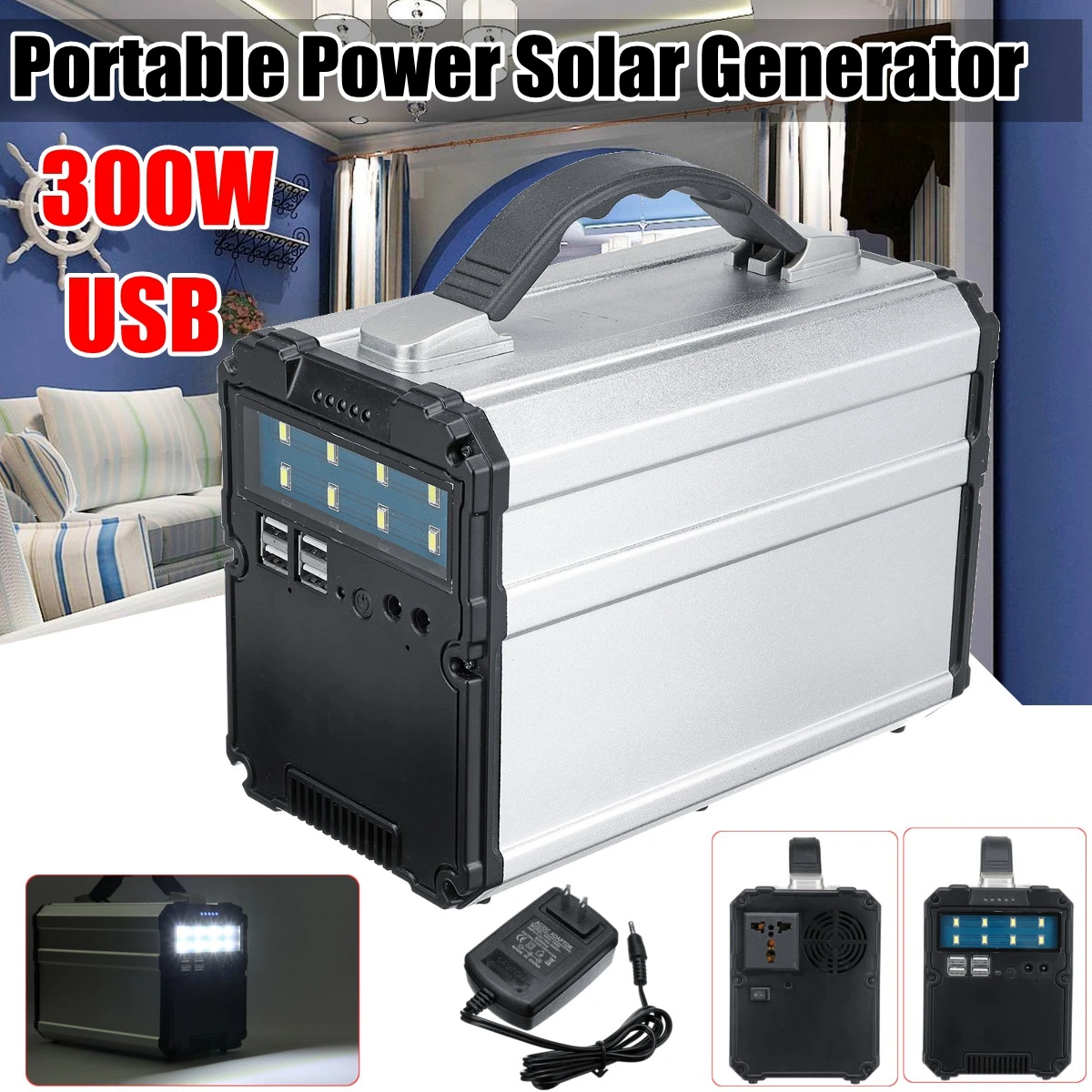 

110V/220V 81000mah 300WH 300W 12V 15A Home Outdoor Portable solar generator Power Outdoor Inverter faster USB charger
