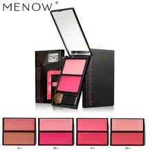 MENOW 2017 New Blusher Women Shimmer Matte Double Color Mineral Powder Make Up Face Contour Bronzer Blush Makeup Palette