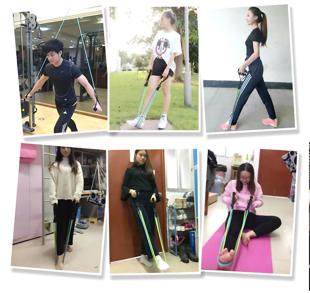 11pcs Latex Resistance Exercise Fitness Pull Rope Weight Loss Equipment
