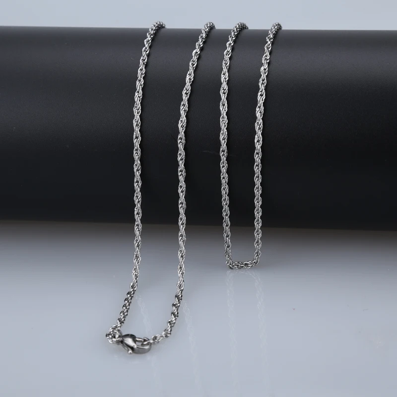 2 0 мм цепочка золото/розовое золото нержавеющая сталь витая Цепочка Ожерелье