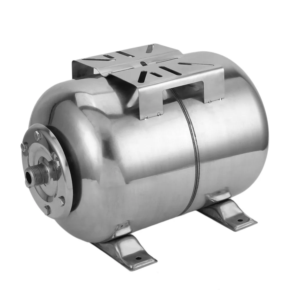 

(Ship From DE)24L Horizontal Pressure Tank Stainless Steel Garden Pressure Expansion Tank Universal Pressure Boiler Equipments