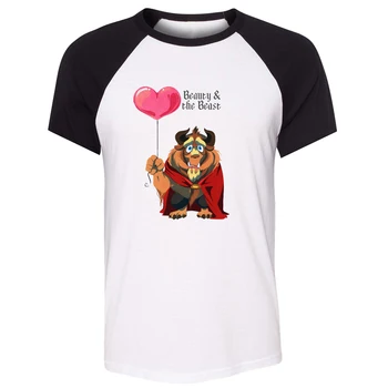 

iDzn Unisex Summer T-shirt Beauty and the Beast Belle princess and prince Loves Short Sleeve Couples T shirt Casual Tee Tops