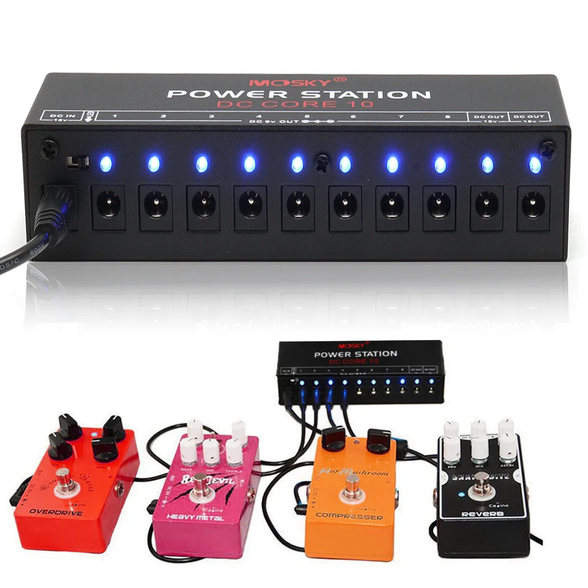 Caline 10CH Guitar Pedal Board Effect Power Supply Isolated Output 9V 12V 18V Caline 10CH Guitar Pedal Board Effect Power Supply Isolated Output 9V 12V 18V