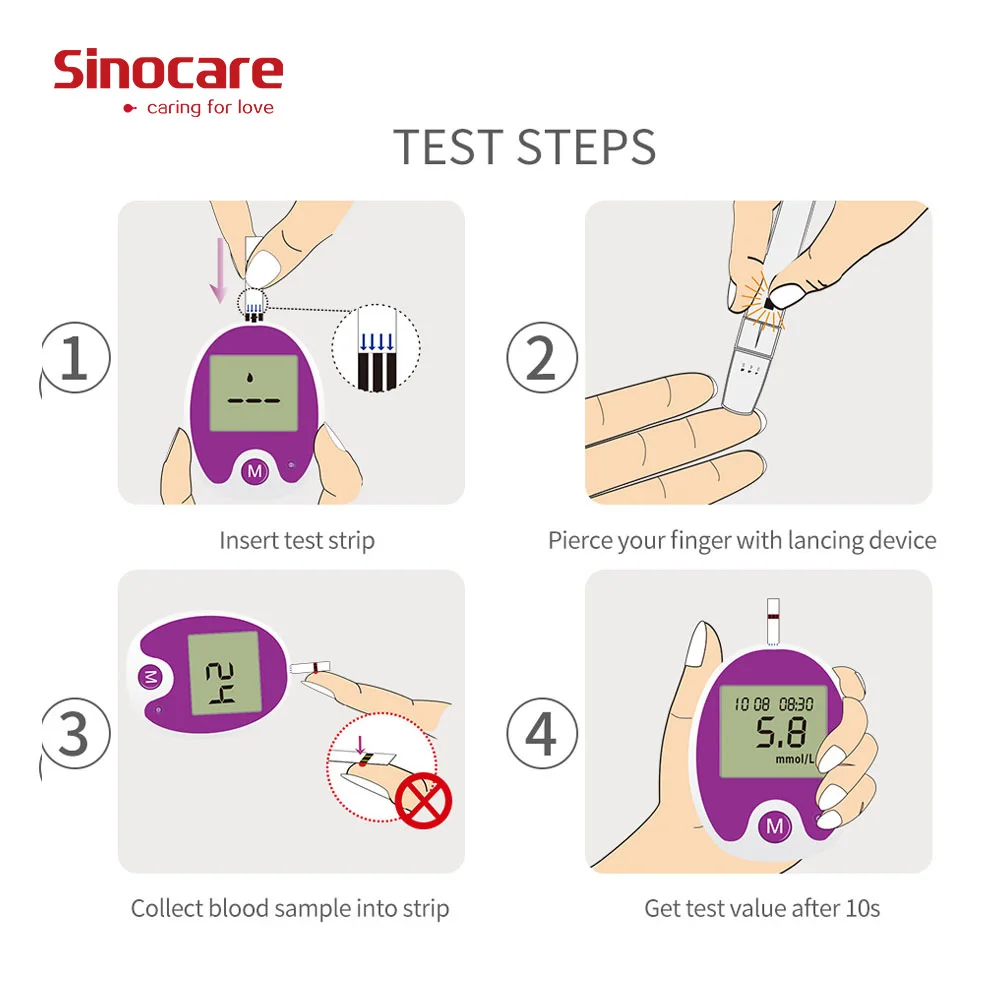 Billig Sinocare Anwen Keine Codierung Genaue Blut Glucose Meter mit Test Streifen Flaschen und Lanzetten Blutzucker Tests für Diabetes