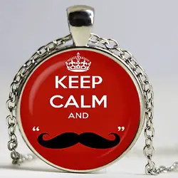 Keep Calm and love Усы красный кулон. Keep Calm ожерелье. Keep Calm на ювелирные изделия, красный. Подарок на день рождения