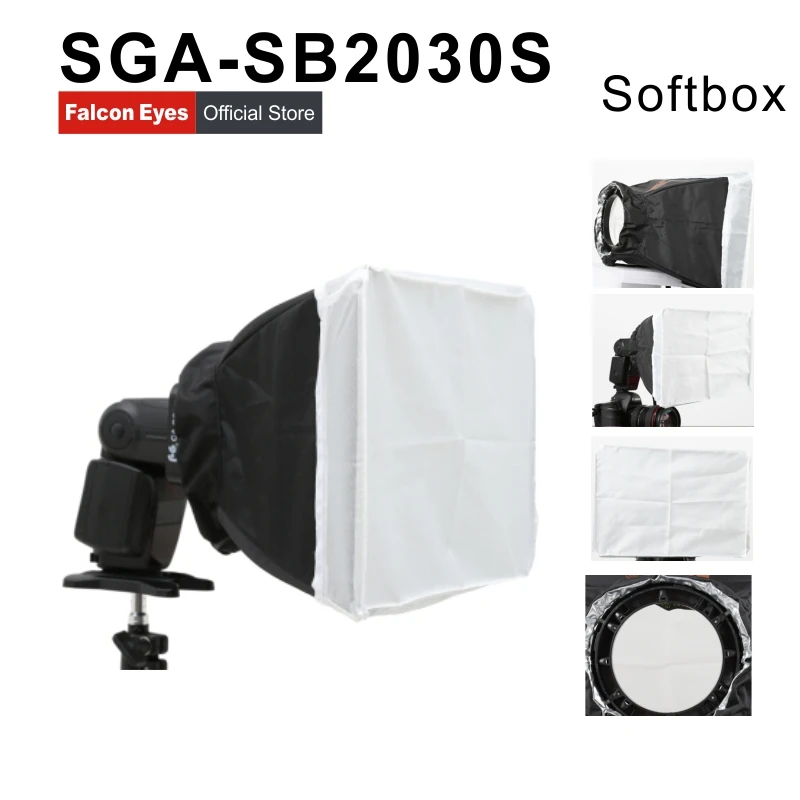 

Falcon Eyes Photography Softbox with SGA-SB2030S Socket Light Kit for Photo Studio Portraits Video film Shooting
