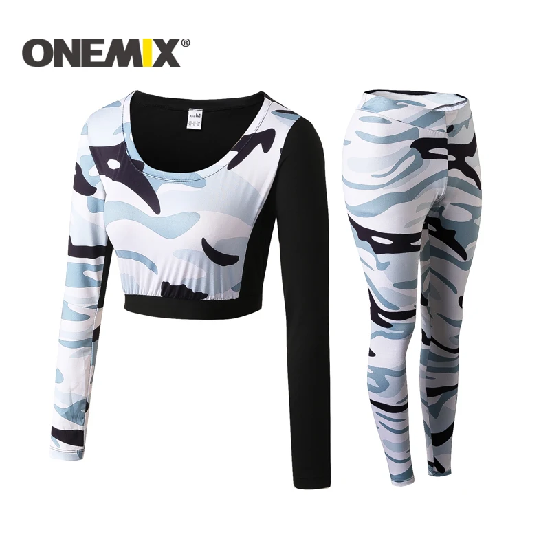 

ONEMIX Women Sexy Yoga Set Camouflage sports suit Fitness Running Set Breathable Gym Workout Clothes Yoga Bodysuit Size S-XL