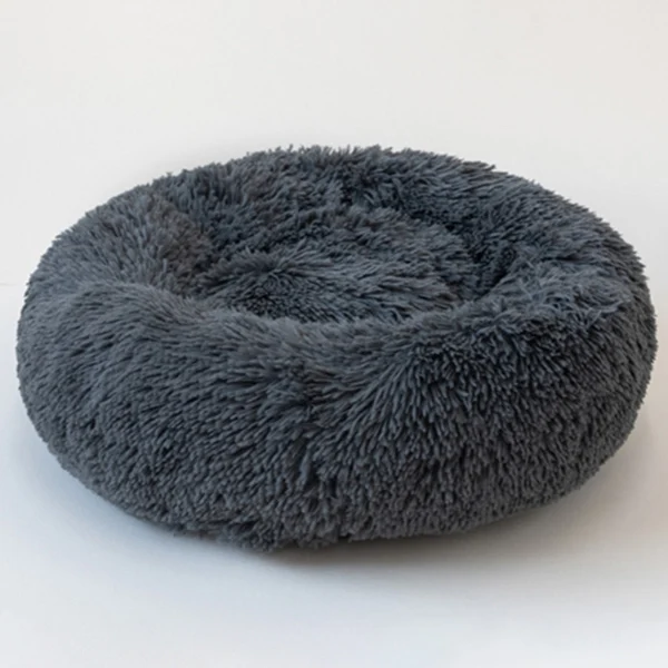 Dark gray Кровать для питомца собаки Теплая Флисовая одноцветная круглая кровать для собаки нескользящее дно мягкий коврик для питомца щенка средняя собака Глубина сна кровать для кошки - Цвет: Dark gray
