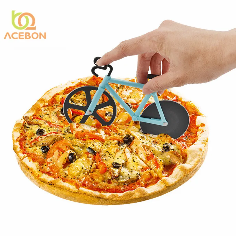 

ACEBON Pizza Cutter Bike Round Wheel Bicycle Roller Cutter Bike Pizza Cutter Stainless Steel Pizza Accessories Cooking Tools