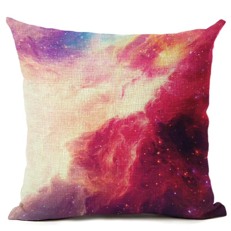 Starry Sky Printed The Galaxy Cushion Cover Linen Throw Pillow Covers Blue Star Pillowcases Cosmos Pillow Case Universe Pillows