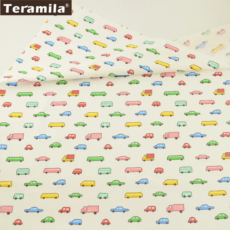 

Teramila Fabric Cartoon Colorful Transportation Style 100% Cotton Soft Tissue Patchwork Quilting Textile DIY Baby Sewing Tela